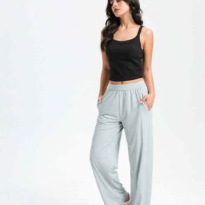 Glänzende Yogahose mit hoher Taille und Stretchkomfort