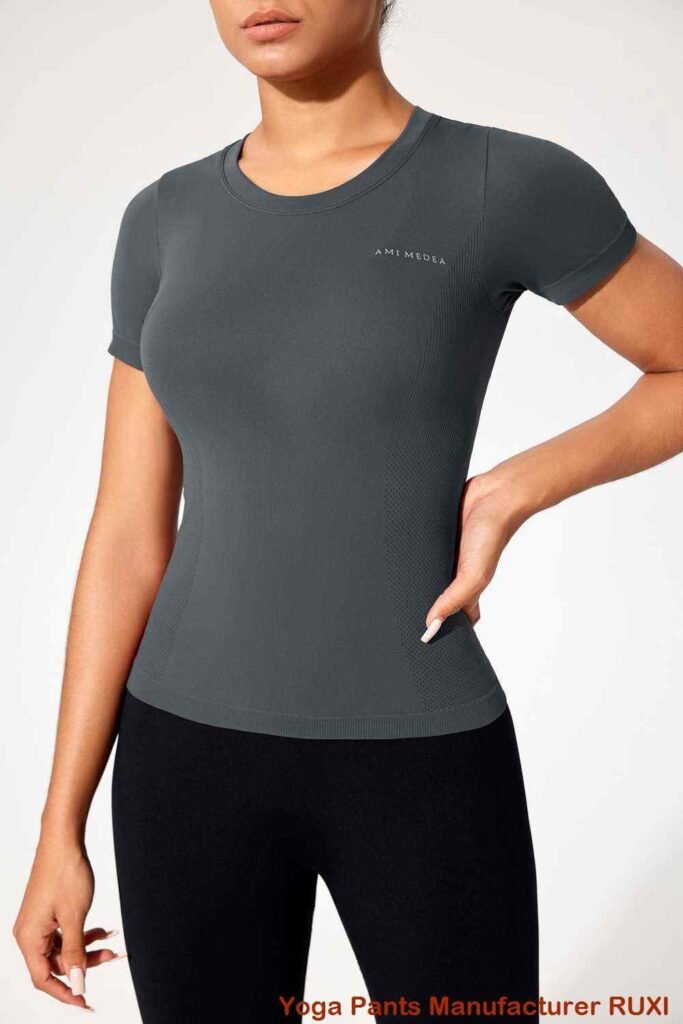 Schwarze Gym Leggings mit hoher Taille für Damen Ruxi