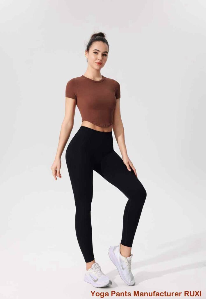Geripptes Yoga Set für Damen 2 teiliges Workout Outfit