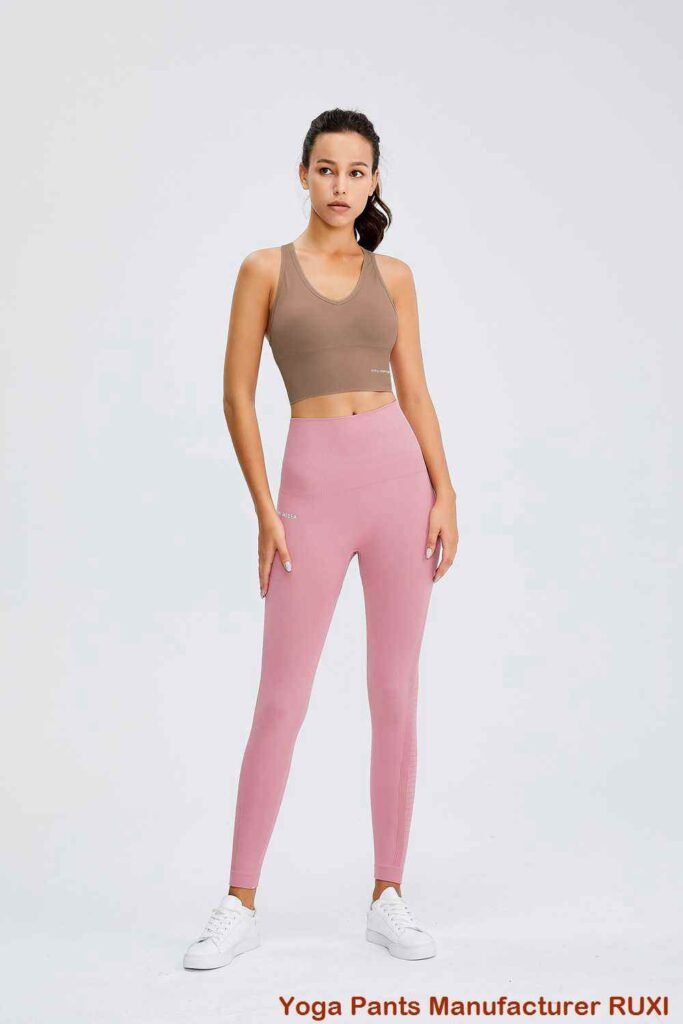 Weiße Yoga Leggings nahtlos mit hoher Taille und Stretch