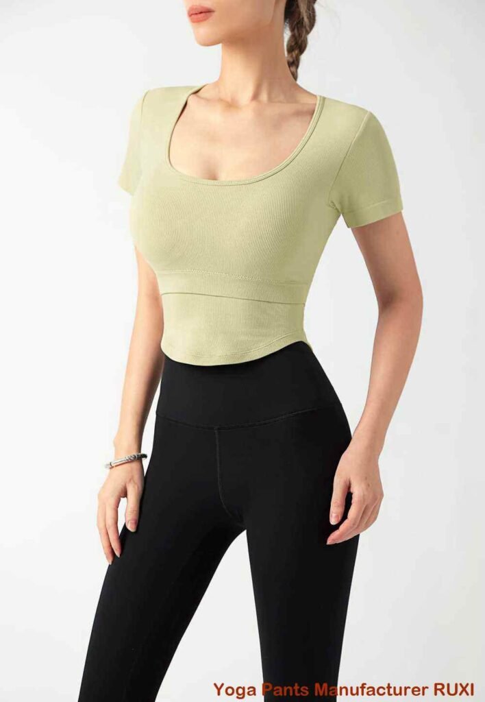 Rosa Yogahose mit Umschlag für Damen Ruxi at129